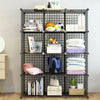 6/8/12 Cube Storage Shelf Metal Wire Grid Interlocking Display Bookcase Cabinet