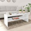 Coffee Table Chipboard Open Storage Shelf Home Side Table White