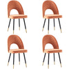 2 4 6 Dining Chairs Velvet Padded Seat Metal Legs Kitchen Dining Room