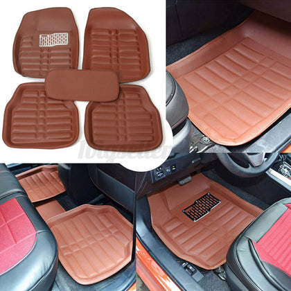 5PCS Universal Car Floor Mats Rubber Non-slip Grip Van Front Rear Mat Carpet