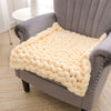 Chunky Knitted Cushion Blanket Handmade Yarn Sofa Chair Bed Cover Throw Blanket