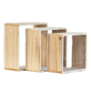 Set of 3 Square Wooden Wall Shelves Cubes Floating Storage Units Display Boxes