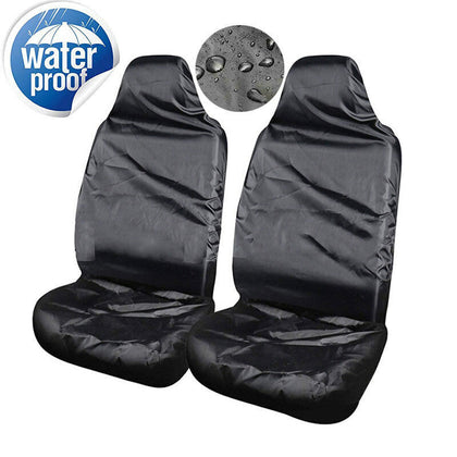 2x Universal Car Back Rear Seat Cover Black Protector Waterproof Washable Covers