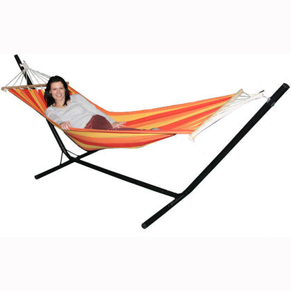 Hammock with Stand Garden Outdoor Lounger Swing Chair Steel Metal Redstone