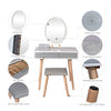 Modern Makeup Dressing Table Vanity Stool Set LED Lights Mirror Storage Drawers