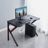 Black Gaming Computer Desk Table LED K Design Steel Frame Headphone Holder New
