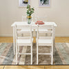 Compact Solid Wood Dining Table and 4 Chairs Set Home Kitchen Furniture 4 Colour