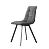 2 PU Faux Leather Dining Chairs Grey Rectangle Metal Legs Dining Room Chairs