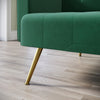 Green 3 Seater Sofa Bed Luxury Velvet Nonwoven New Foam Contrast Gold Metal Legs