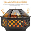 61cm Outdoor Fire Pit for Garden/Backyard BBQ/Camping Bonfire Patio Heater Blcak
