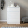 Modern White Bedside Table Cabinet 4 Chest of Drawers Storage Nightstand Bedroom