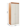 170cm Wooden 2 Door Double Wardrobe w/ Hanging Rail Storage Bedroom Furniture