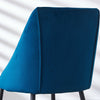 Set of 2 Blue Velvet Dining Chairs Kitchen Dinning Room Metal Leg Padded Modern