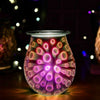 3D Glass Electric Firework Oil Wax Melt Burner Home Fragrance Aroma Lamp Circle