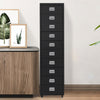 10 Drawer Metal Home Office Filing Cabinet Large File Storage Cupboard w/Castors
