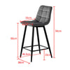2X Bar Stools PU/ Velvet/ Fabric Breakfast Stool Chairs Kitchen Pub Grey Brown
