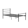 3FT Single Metal Bed Frame Black Bed Base Bedstead with Headboard Stable Style