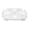 8 Compartment Round Plastic Beach Garden Patio Umbrella Table Tray Storage White