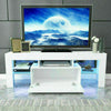 Modern White TV Unit Cabinet Stand Sideboard Set Matt Body High Gloss Doors LED