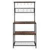 Kitchen Baker's Rack Utility Storage Shelf with 3 Shelves & Hook Micro-wave oven