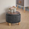 Ottoman Stool Footstool Coffee Table Side Table Velvet Wooden Pouffe Multi-Use