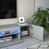 Modern 200cm TV Unit Cabinet Stand High Gloss Drawers Grey Matt Body LED Light