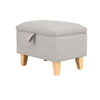 LINEN STORAGE OTTOMAN POUFFE SEAT FOOT STOOL HOME STORAGE BENCH BOX WOODEN LEGS
