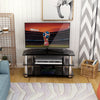 TV Stand Table for 32‘’-55‘’ TV Black Glass 100cm - TV Unit Living Coffee Table