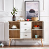 Modern 2 Door 3 Drawers Cupboard Storage Cabinet Unit Sideboard Table Kitchen BN