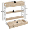 Industrial Console Table with Drawer & 2 Open Shelves Versatile Entryway Table