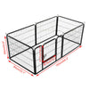 Heavy Duty 6 Panel Puppy Dog Play Pen Run Enclosure Welping Pen Playpen Black