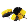 3x DRILL ATTACHMENT CLEANING BRUSH SET POWER SCRUB HOME CAR TILE BATHROOM YELLOW