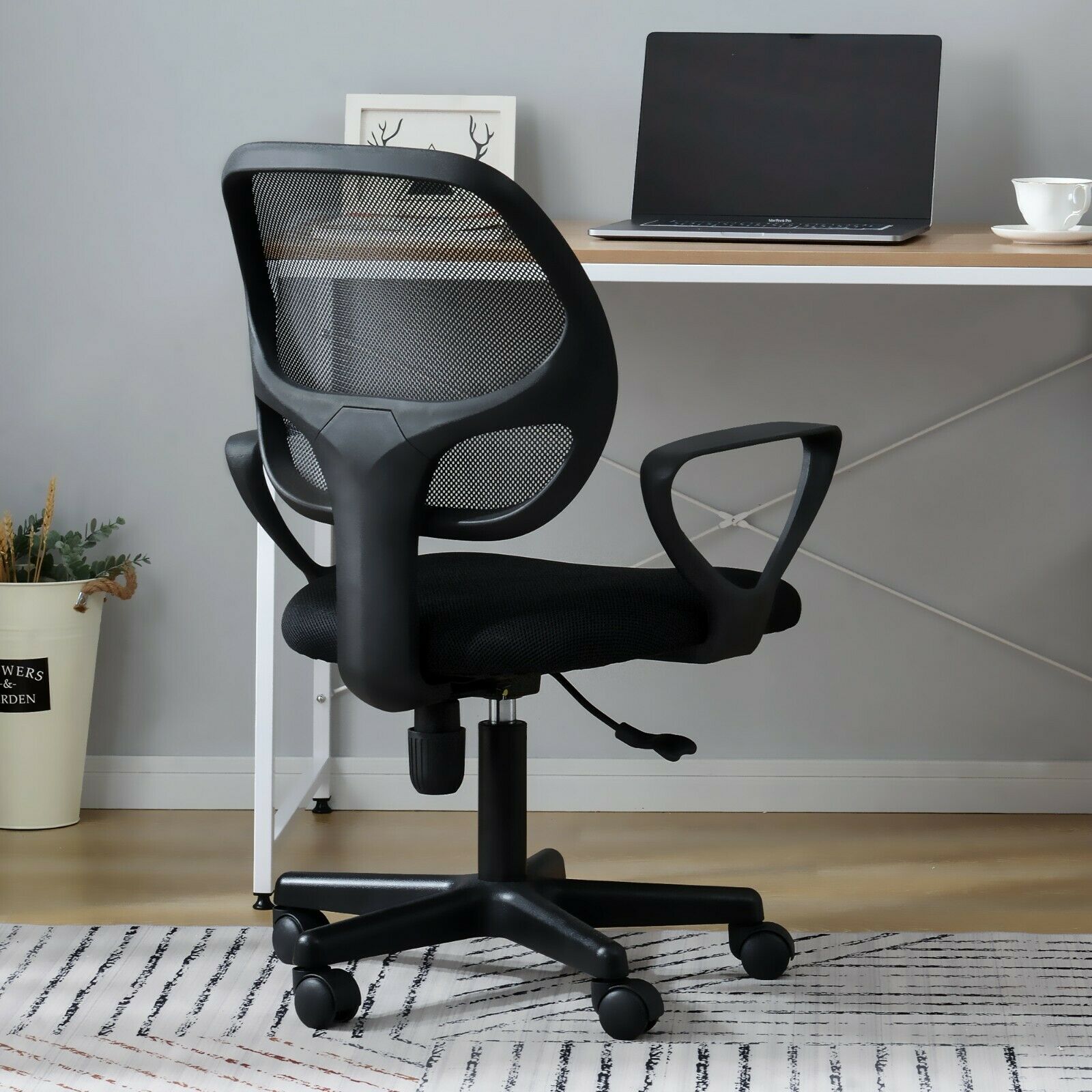 Adjustable Office Chair Back Support Swivel Lift Chair Computer Desk Task Chairs