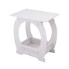 Small Side End Coffee Table Beside lamp Stand Nightstand Storage Shelf White