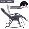 Outsunny Folding Recliner Chair Outdoor Lounge Rocker Zero-Gravity Seat Black