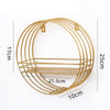 Vintage Round Shelves Metal Wall Shelf Unit Display Storage Rack Cabinet Gold UK
