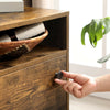 Nightstand Sofa Side Table End Table with Open Shelf + Cabinet LET170B01