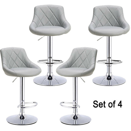 4pcs Grey MADRID Gas Lift Faux Leather Bar Stools Home Kitchen Breakfast Bar etc