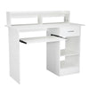 UK Computer Desk with Drawers Storage Shelf Keyboard Tray Laptop Table White