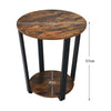 2-Tier Industrial Round End Table Coffee Snack Table Laptop Stand Nightstand