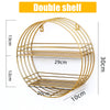 Vintage Round Shelves Metal Wall Shelf Unit Display Storage Rack Cabinet Gold UK
