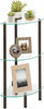 mDesign Corner Shelf – 3-Tier Free Standing Compact Dark Bronze / Clear Glass
