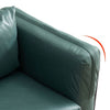 Green Sofa Armchair with Padded Seat Metal Legs Faux Leather Sofa Living Room