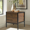 Vintage Bedside Table Cabinet 2 Drawer Rustic Wood Metal Bedroom Night Stand