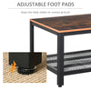 Rustic Coffee Table Industrial Style Side End Table Living Room Metal Shelf Unit