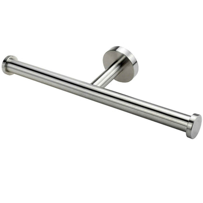 Brushed Stainless Steel Double Toilet Paper Roll Holder Bathroom Towel Rack Rail