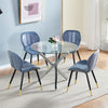 2 x Modern Faux Leather Dining Chairs Metal Legs Living Room Home Kitchen Grey