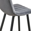 2* Grey Velvet Bar Stools Breakfast Barstool Padded Kitchen Pub Chair 75 cm seat