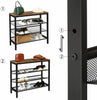 HOOBRO Shoe Rack 4-Tier Shoe Shelf Storage Organizer Unit with 3 Mesh Shelves