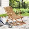 Noise Free Bamboo Rocking Chair Sun Lounger Stable Foot Headrest Indoor Outdoor